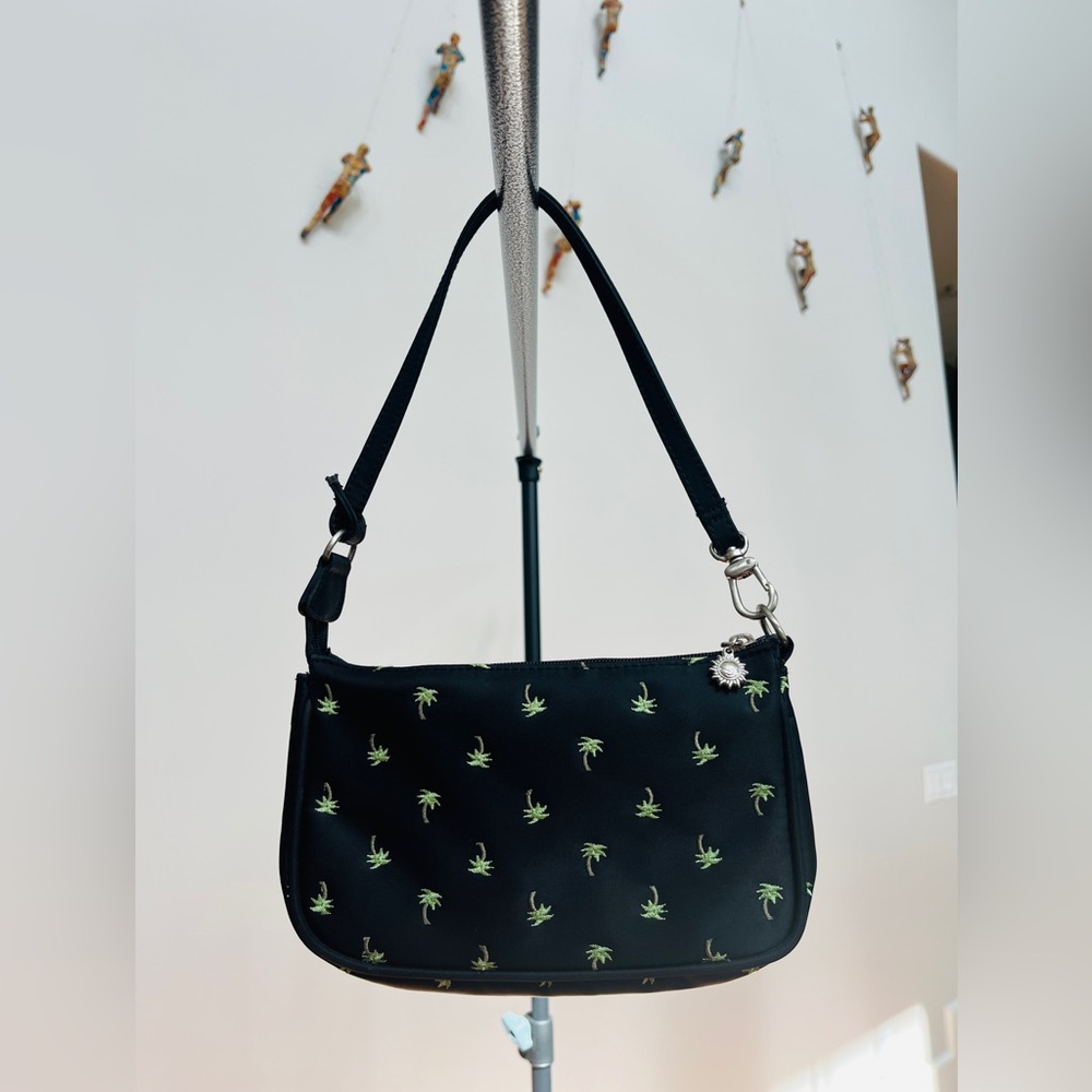 Black Palm Tree Patterned Handbag - Like New